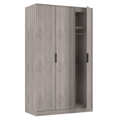 Hong Kong G Tall Wardrobe Light Grey 3 Doors 1 Shelf 198cm