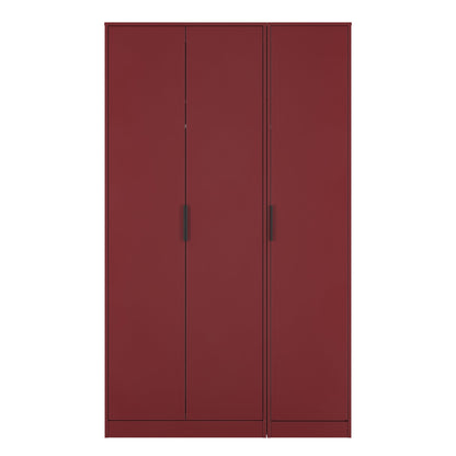 Hong Kong G Tall Wardrobe Red 3 Doors 1 Shelf 198cm