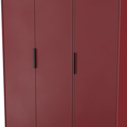 Hong Kong G Tall Wardrobe Red 3 Doors 1 Shelf 198cm