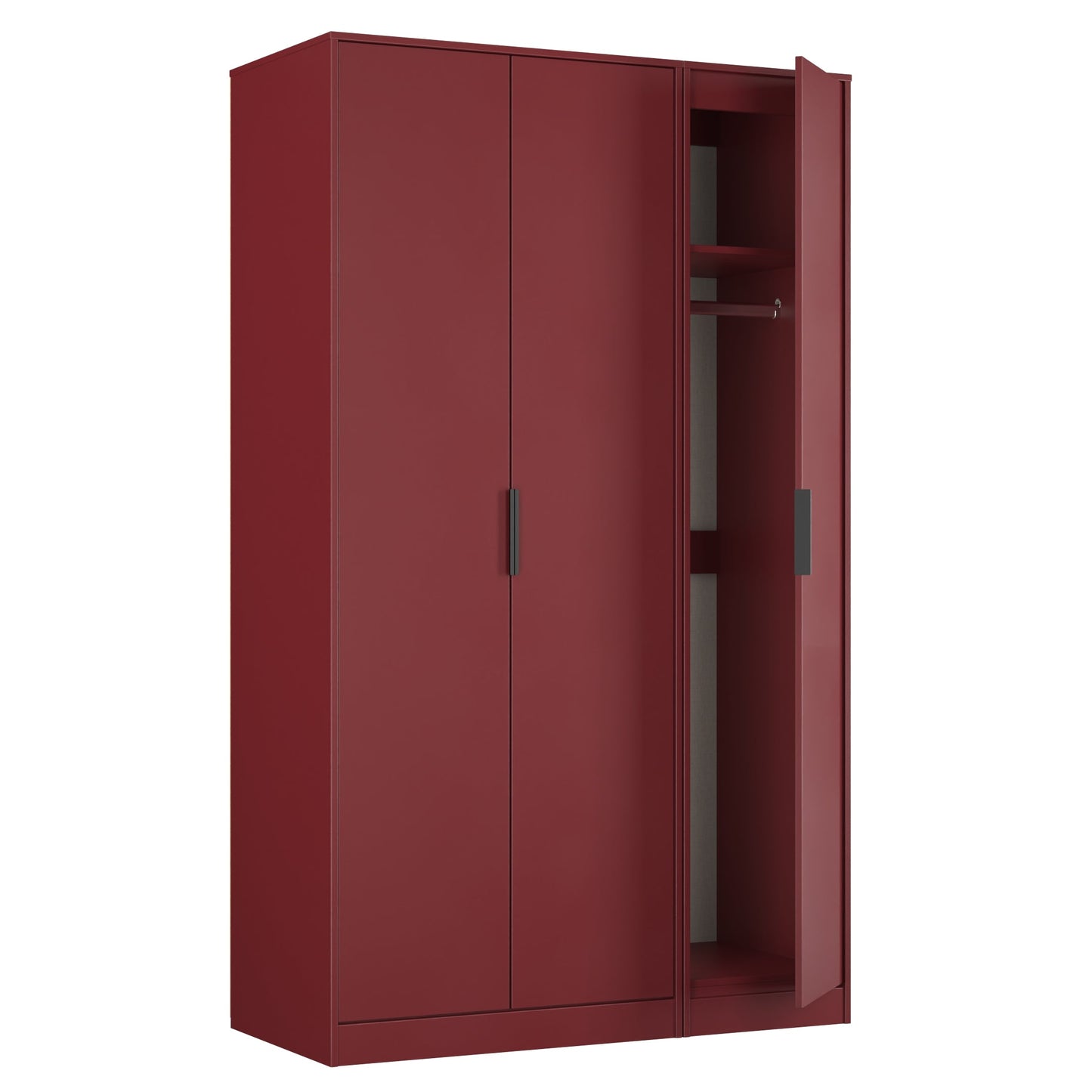 Hong Kong G Tall Wardrobe Red 3 Doors 1 Shelf 198cm