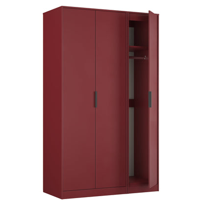 Hong Kong G Tall Wardrobe Red 3 Doors 1 Shelf 198cm