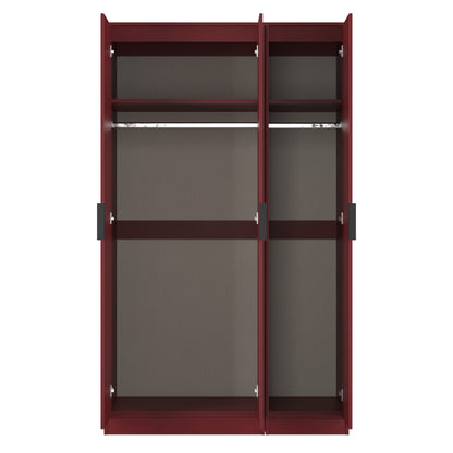Hong Kong G Tall Wardrobe Red 3 Doors 1 Shelf 198cm