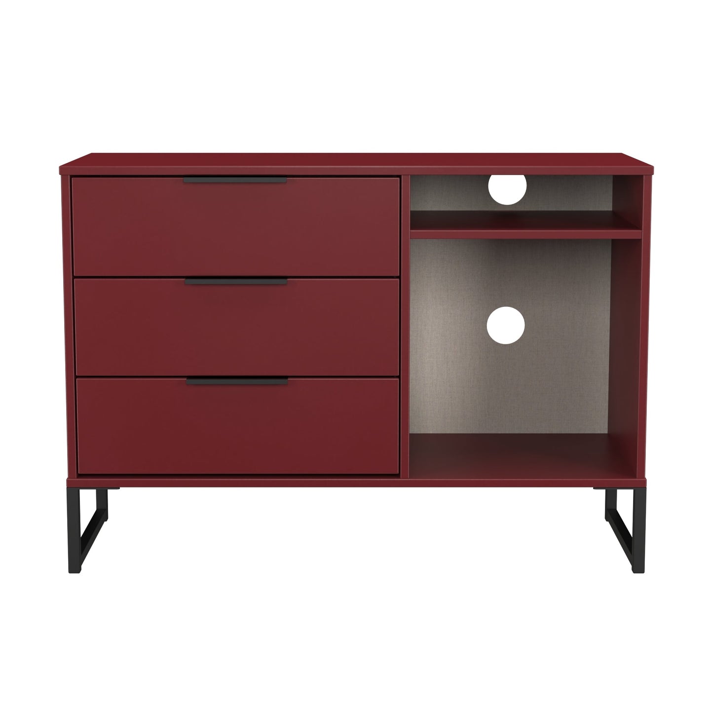 Hong Kong G TV Unit Red 2 Shelves 3 Drawers 97cm