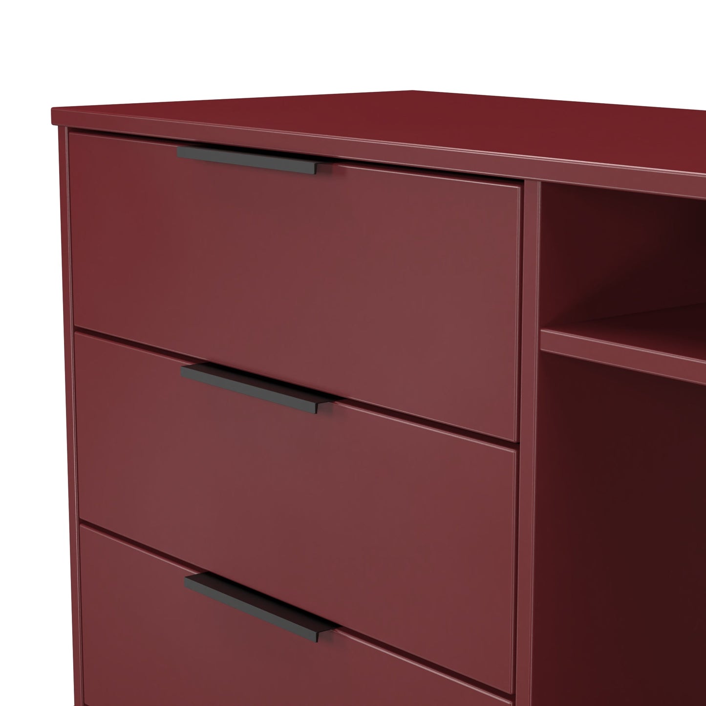 Hong Kong G TV Unit Red 2 Shelves 3 Drawers 97cm