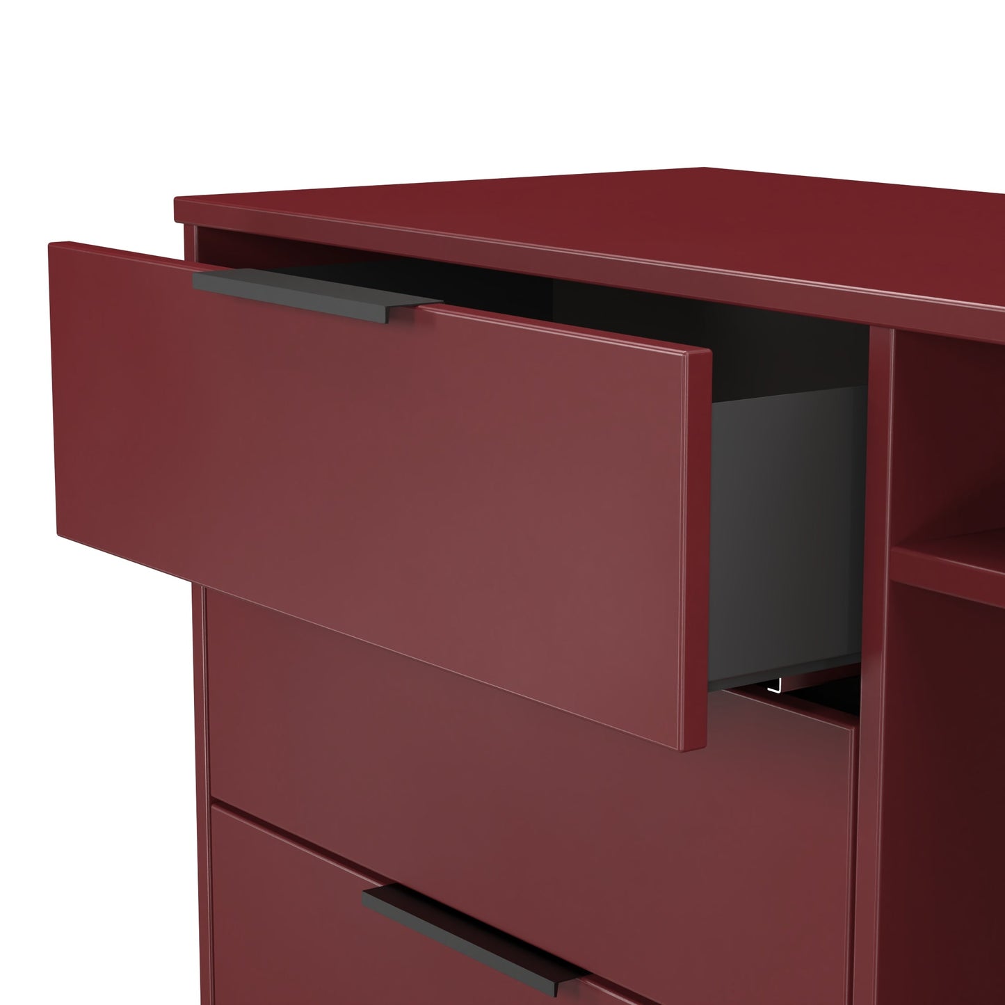 Hong Kong G TV Unit Red 2 Shelves 3 Drawers 97cm