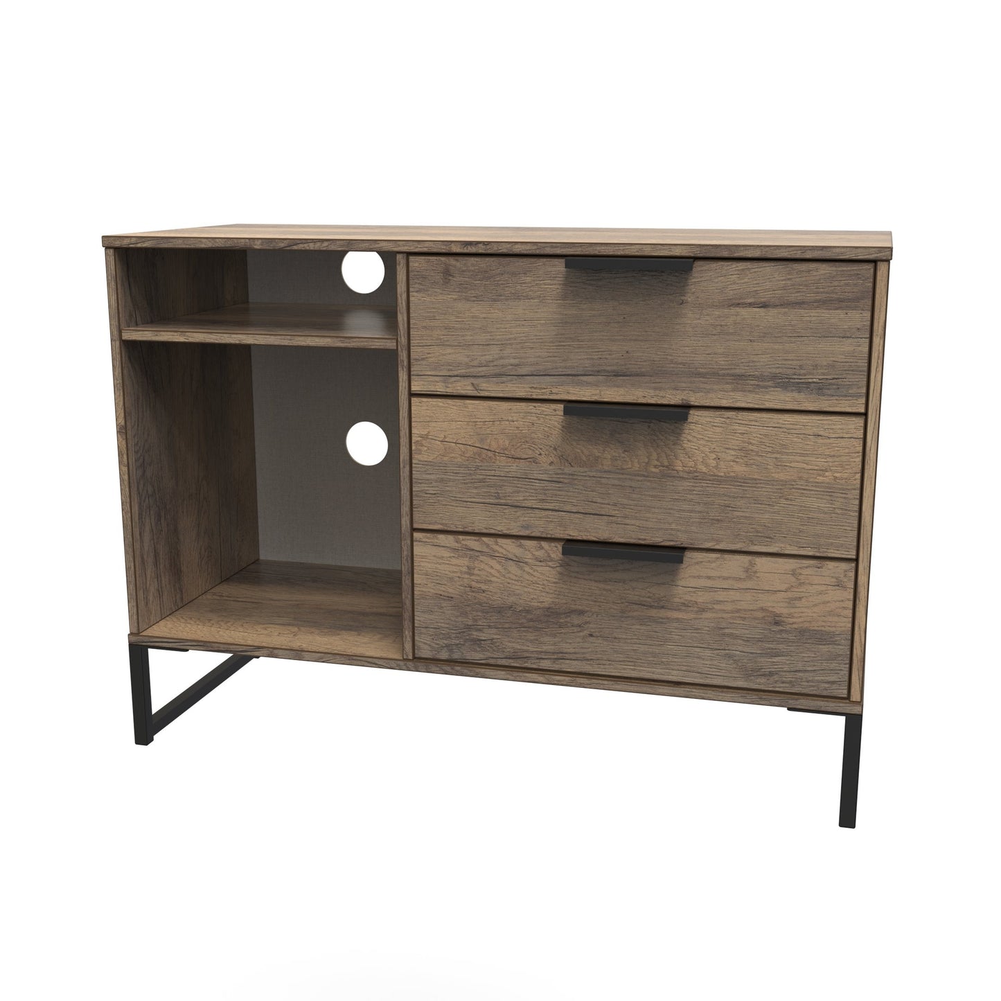 Hong Kong G TV Unit Oak 2 Shelves 3 Drawers 97cm