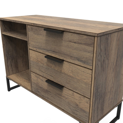 Hong Kong G TV Unit Oak 2 Shelves 3 Drawers 97cm