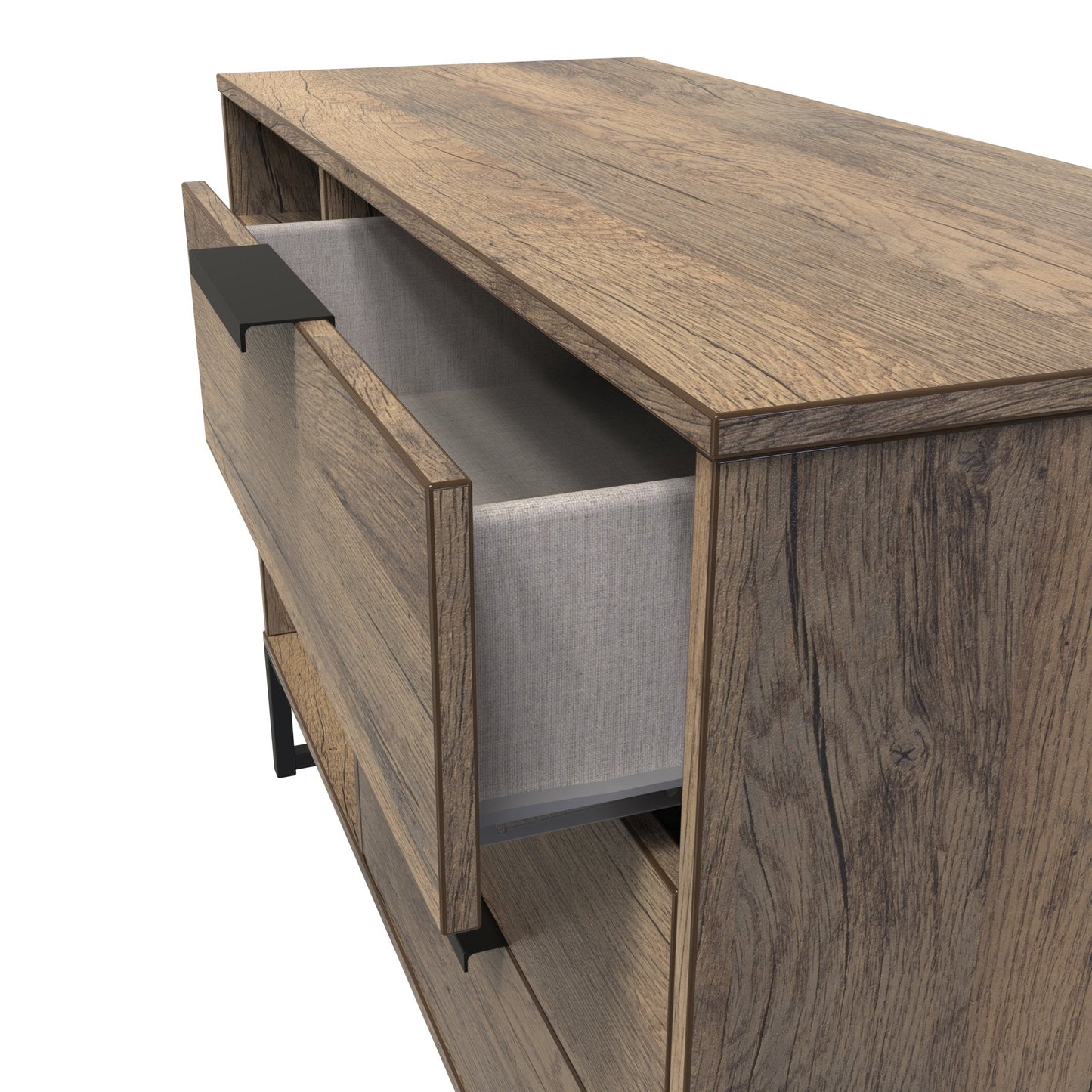 Hong Kong G TV Unit Oak 2 Shelves 3 Drawers 97cm