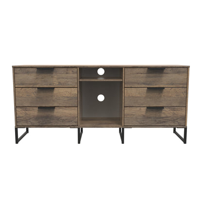 Hong Kong G Large Sideboard Oak 2 Shelves 6 Drawers 152cm
