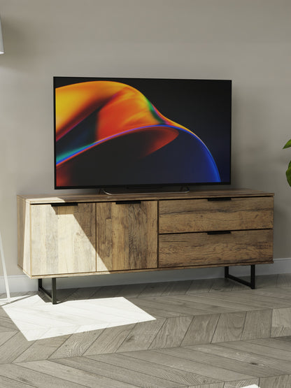 Hong Kong G Large Sideboard Oak 2 Doors 2 Drawers 147cm