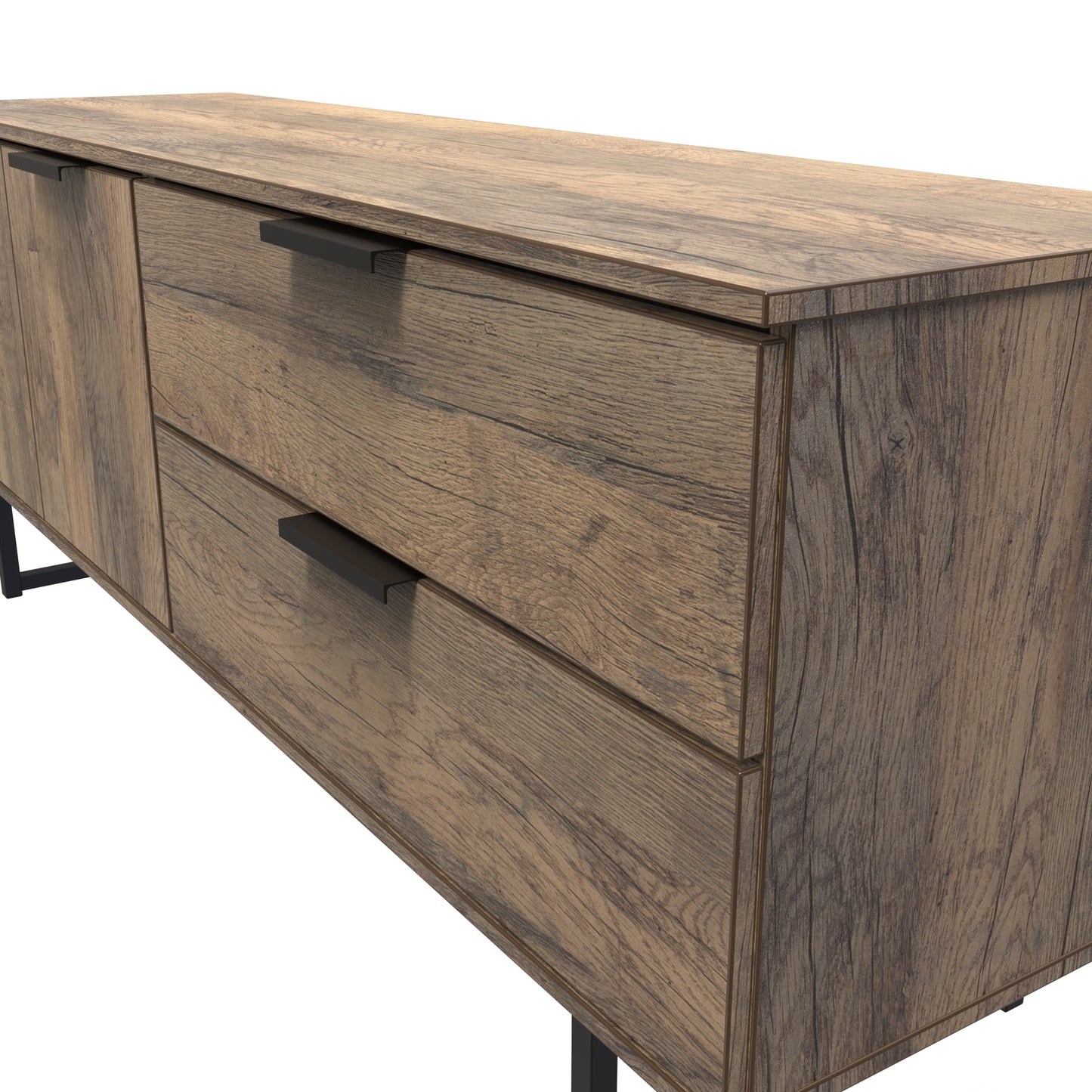 Hong Kong G Large Sideboard Oak 2 Doors 2 Drawers 147cm