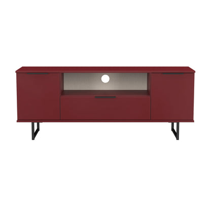 Hong Kong G TV Unit Red 1 Shelf 1 Drawer 2 Doors 144cm