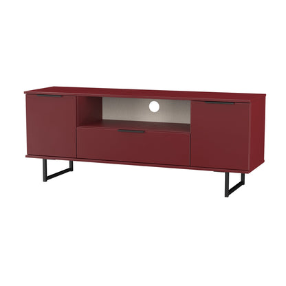 Hong Kong G TV Unit Red 1 Shelf 1 Drawer 2 Doors 144cm