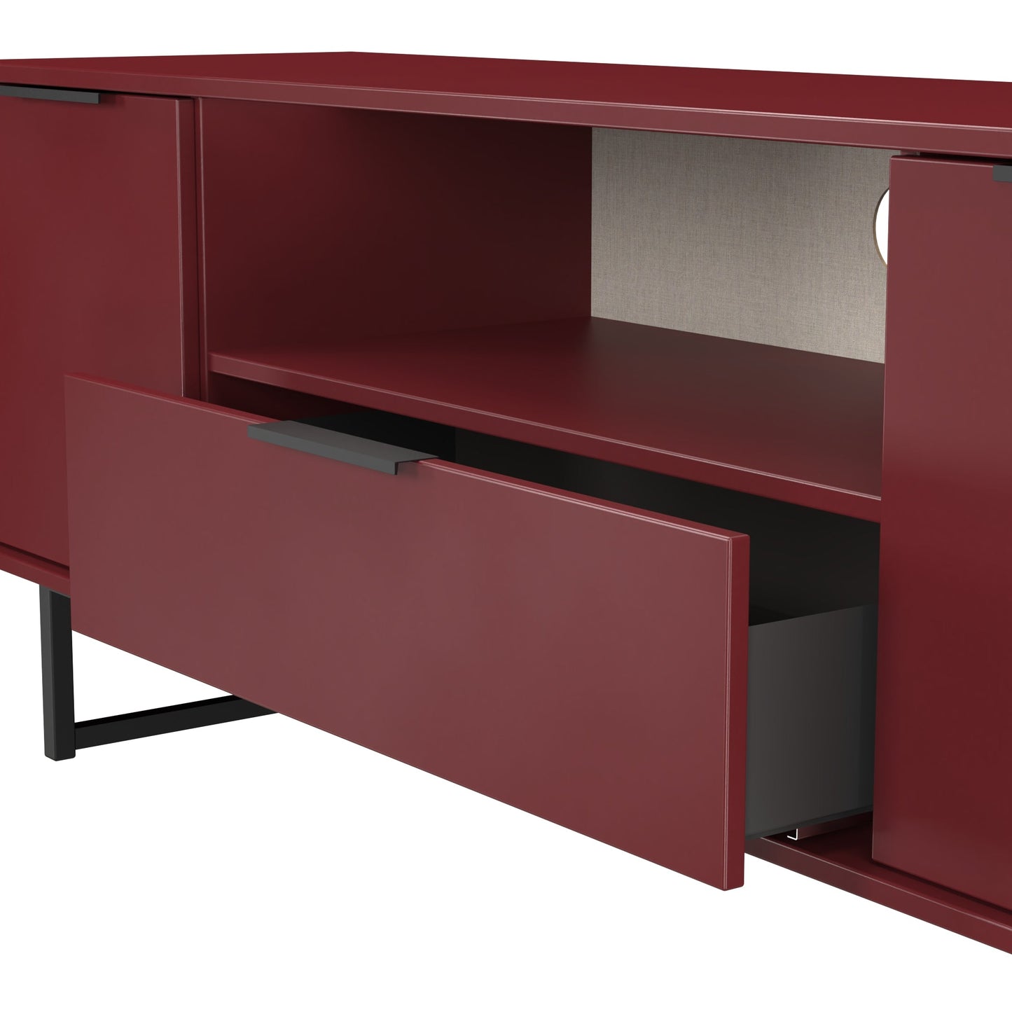 Hong Kong G TV Unit Red 1 Shelf 1 Drawer 2 Doors 144cm