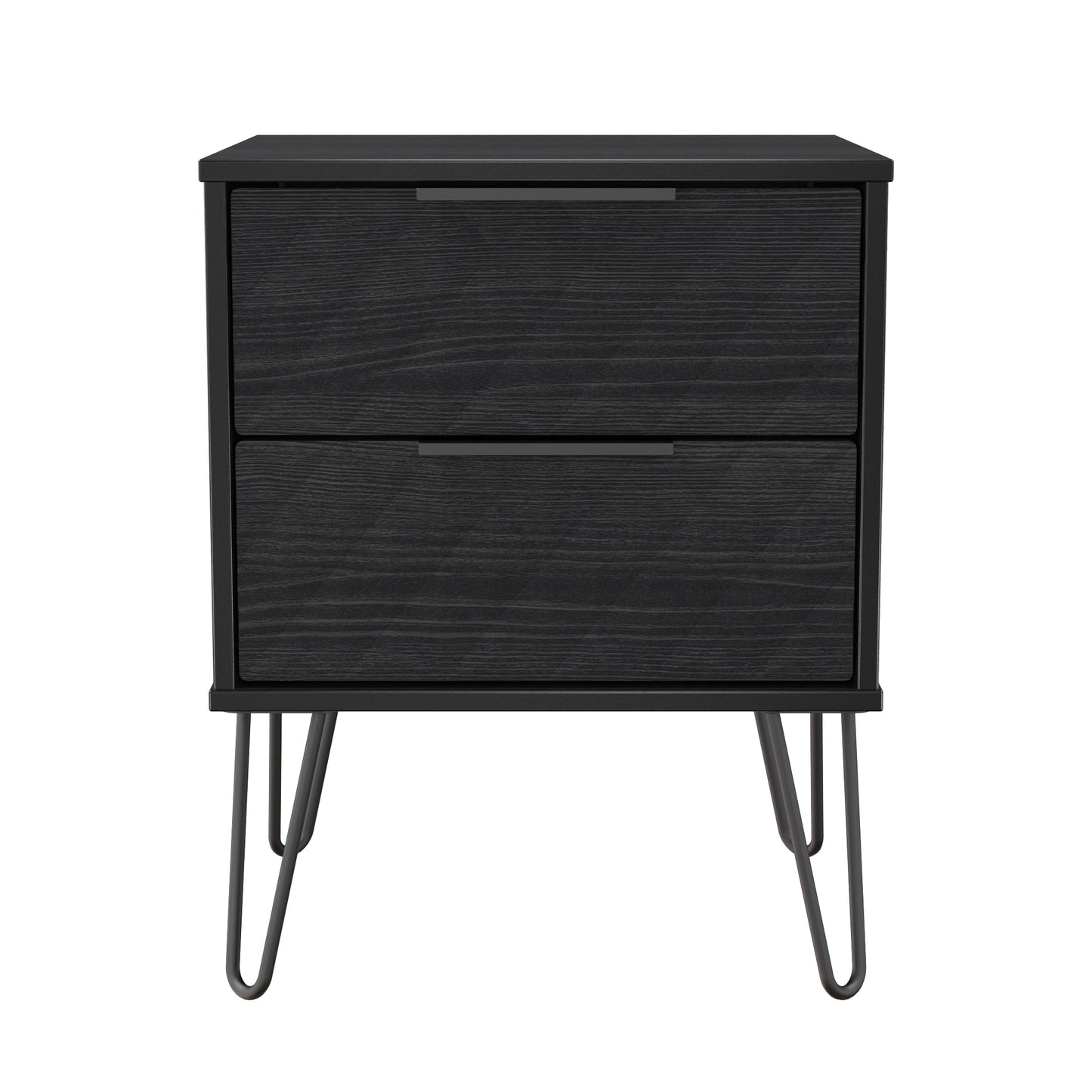 Harlequin Bedside Table Black 2 Drawers 60cm