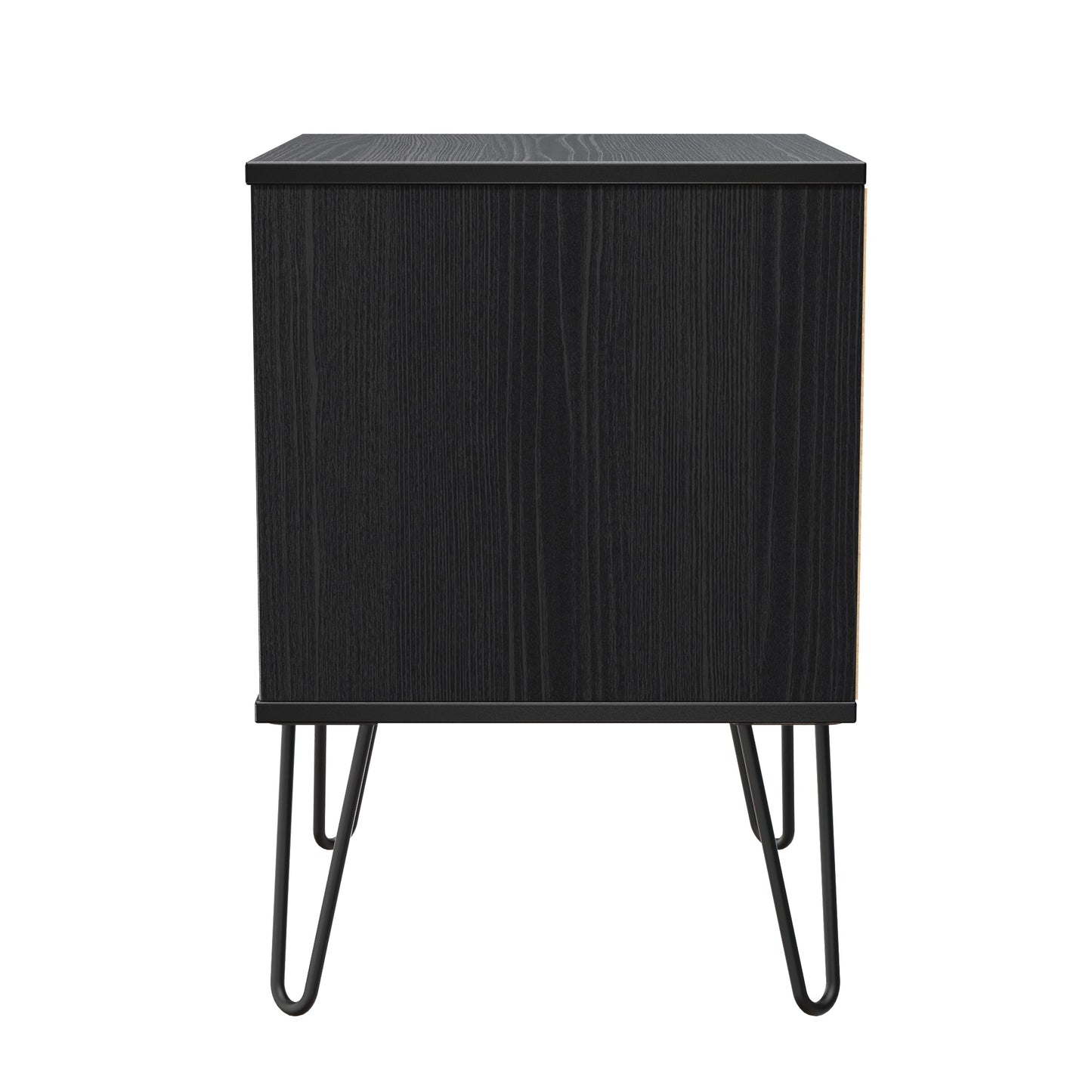 Harlequin Bedside Table Black 2 Drawers 60cm