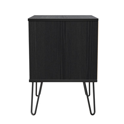 Harlequin Bedside Table Black 2 Drawers 60cm