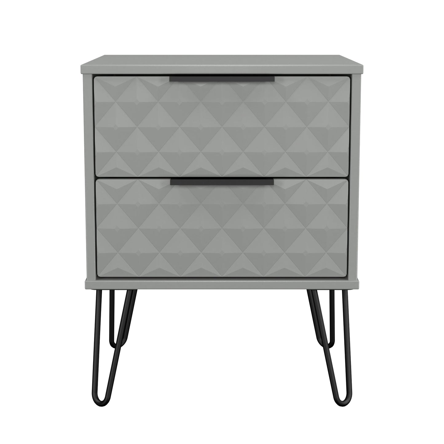 Harlequin Bedside Table Grey 2 Drawers 60cm