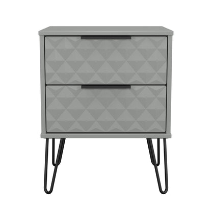 Harlequin Bedside Table Grey 2 Drawers 60cm