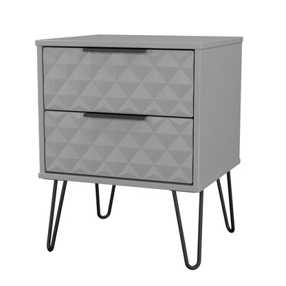 Harlequin Bedside Table Grey 2 Drawers 60cm