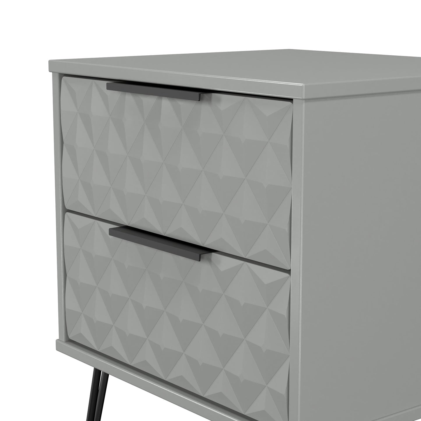 Harlequin Bedside Table Grey 2 Drawers 60cm