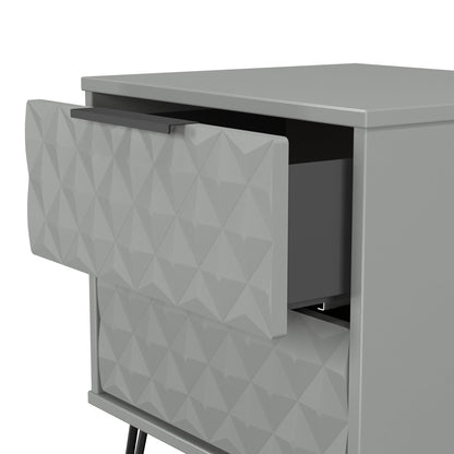 Harlequin Bedside Table Grey 2 Drawers 60cm