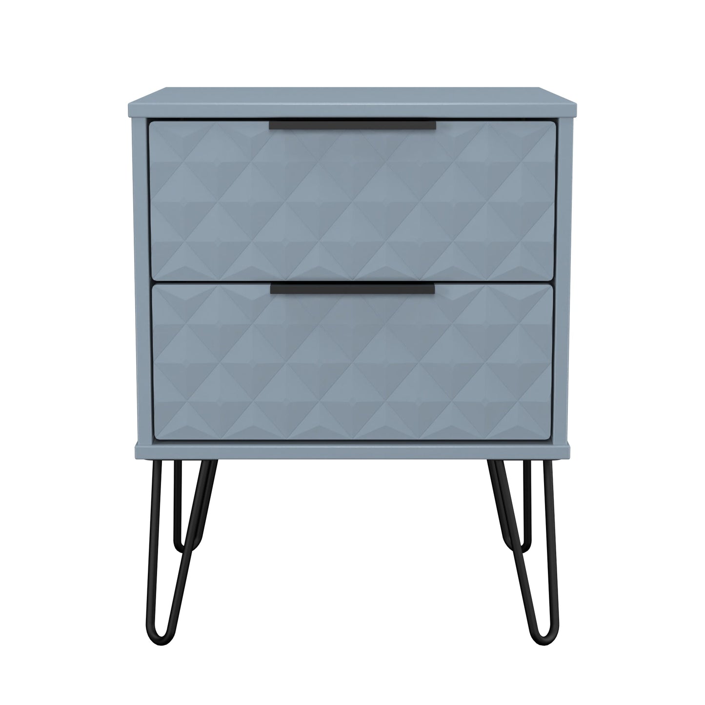 Harlequin Bedside Table Light Blue 2 Drawers 60cm