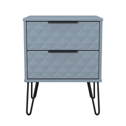 Harlequin Bedside Table Light Blue 2 Drawers 60cm