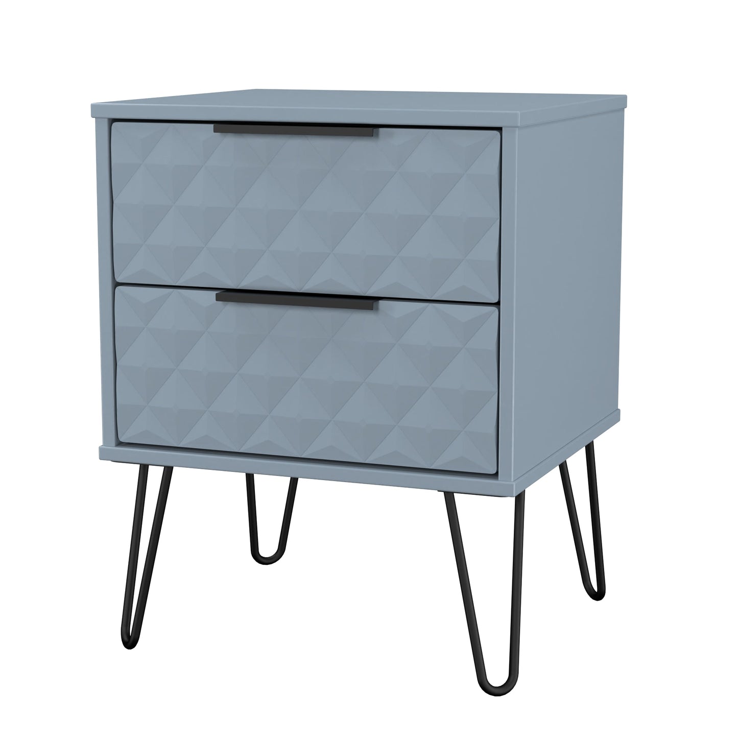 Harlequin Bedside Table Light Blue 2 Drawers 60cm