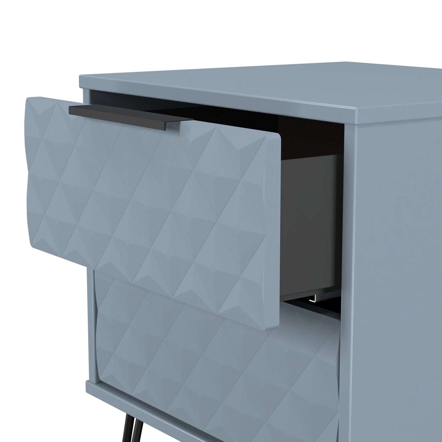 Harlequin Bedside Table Light Blue 2 Drawers 60cm