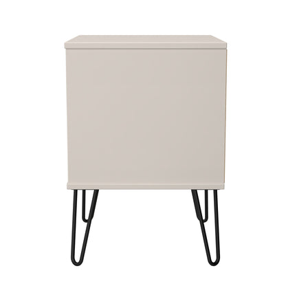 Harlequin Bedside Table Off-White 2 Drawers 60cm