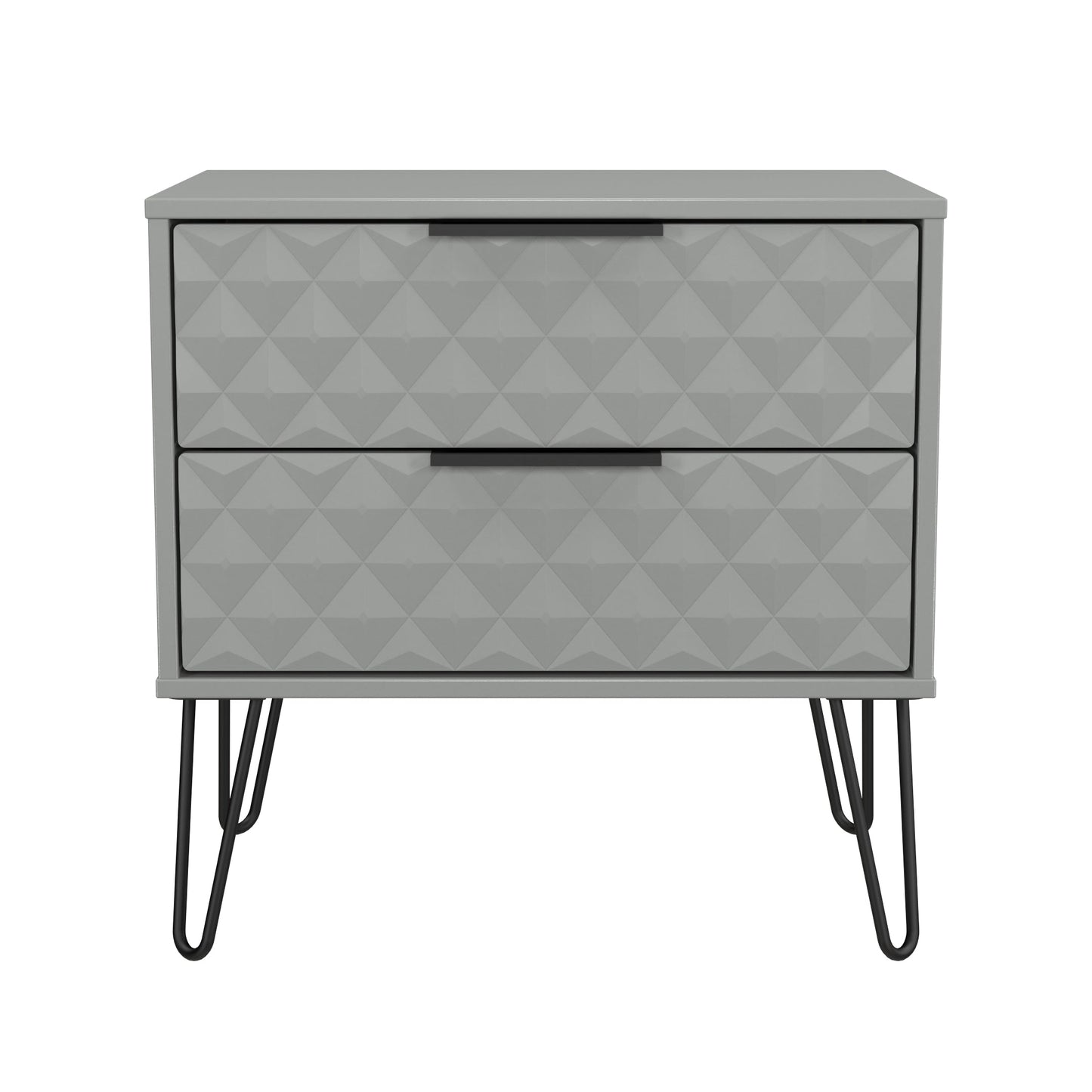 Harlequin Side Table Grey 2 Drawers 60cm