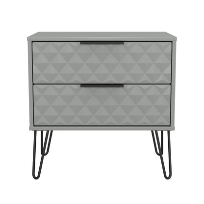 Harlequin Side Table Grey 2 Drawers 60cm