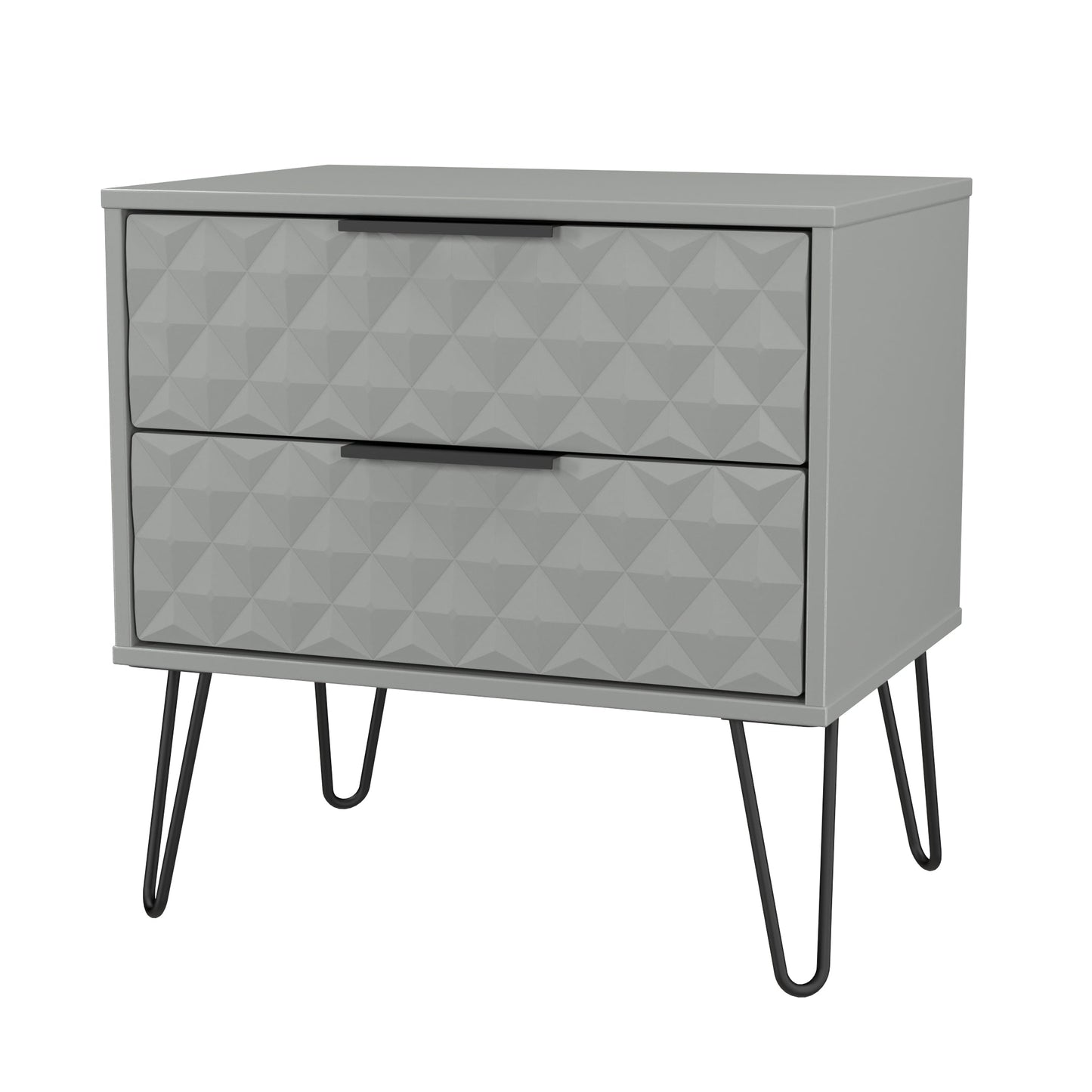 Harlequin Side Table Grey 2 Drawers 60cm