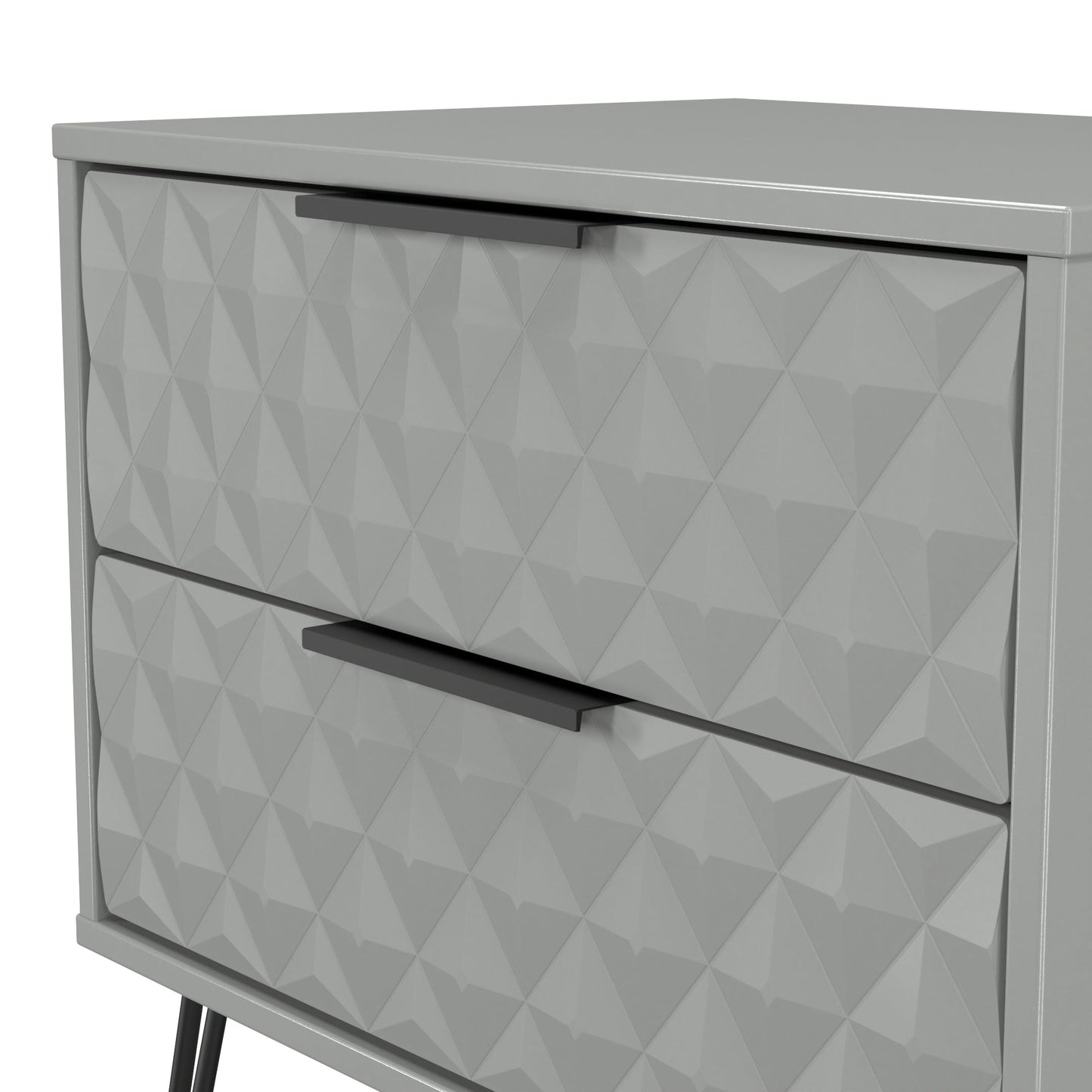 Harlequin Side Table Grey 2 Drawers 60cm