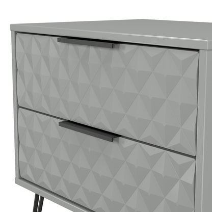 Harlequin Side Table Grey 2 Drawers 60cm