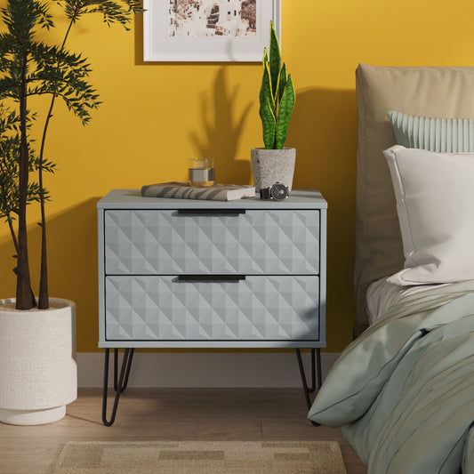 Harlequin Side Table Light Blue 2 Drawers 60cm