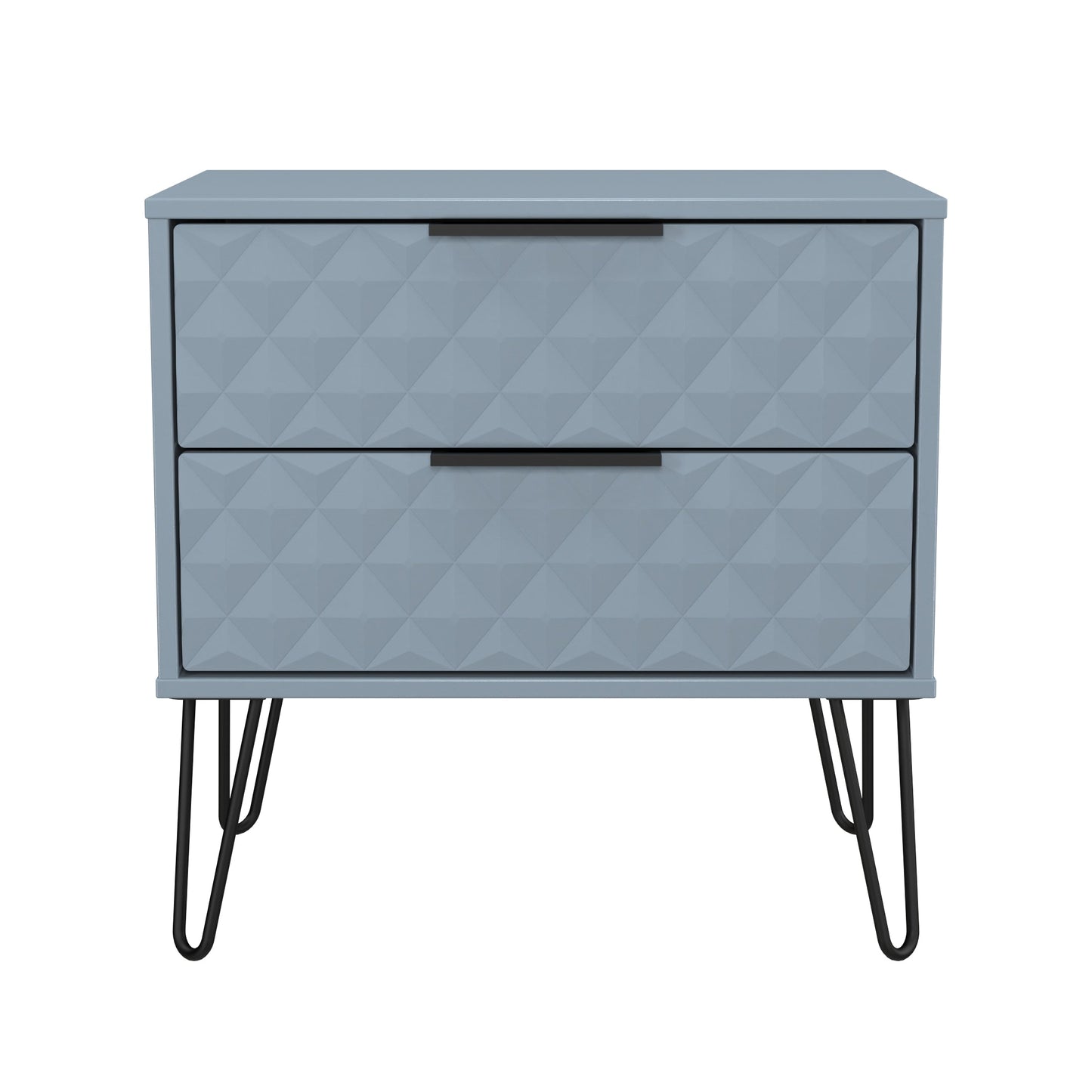 Harlequin Side Table Light Blue 2 Drawers 60cm