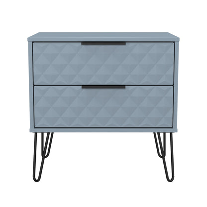 Harlequin Side Table Light Blue 2 Drawers 60cm