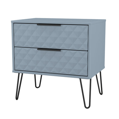 Harlequin Side Table Light Blue 2 Drawers 60cm
