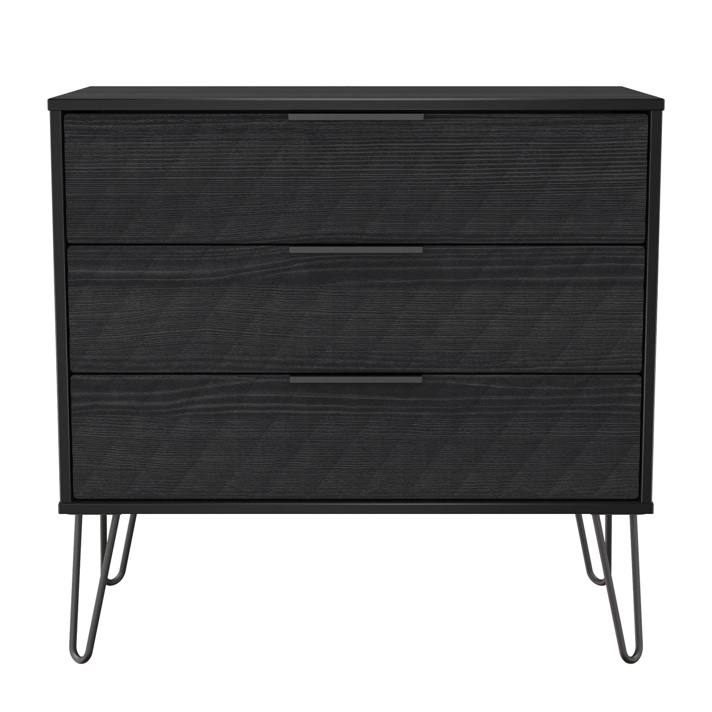Harlequin Chest of Drawers Black 3 Drawers 77cm