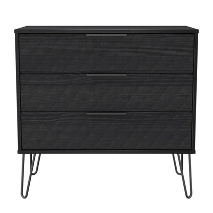 Harlequin Chest of Drawers Black 3 Drawers 77cm
