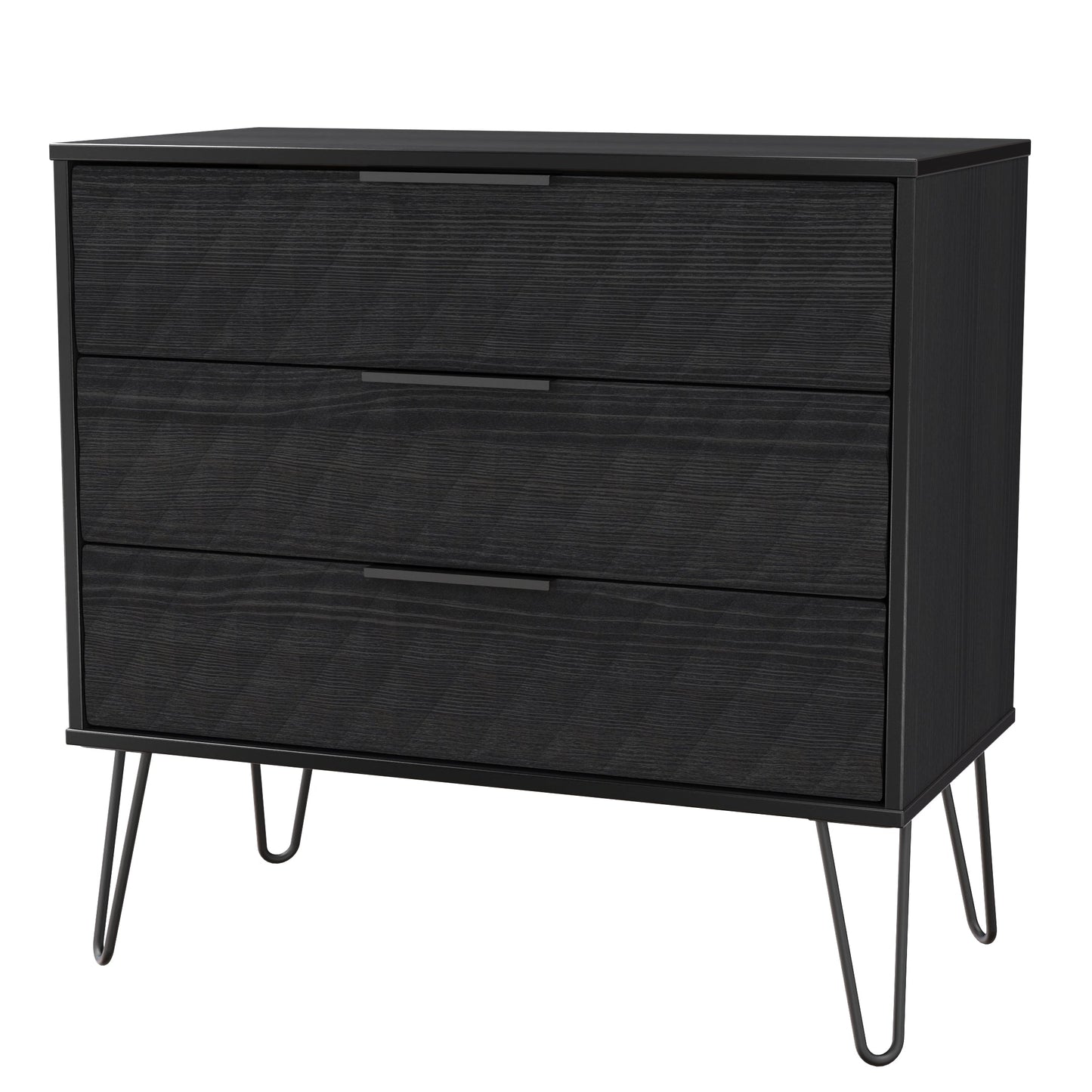 Harlequin Chest of Drawers Black 3 Drawers 77cm