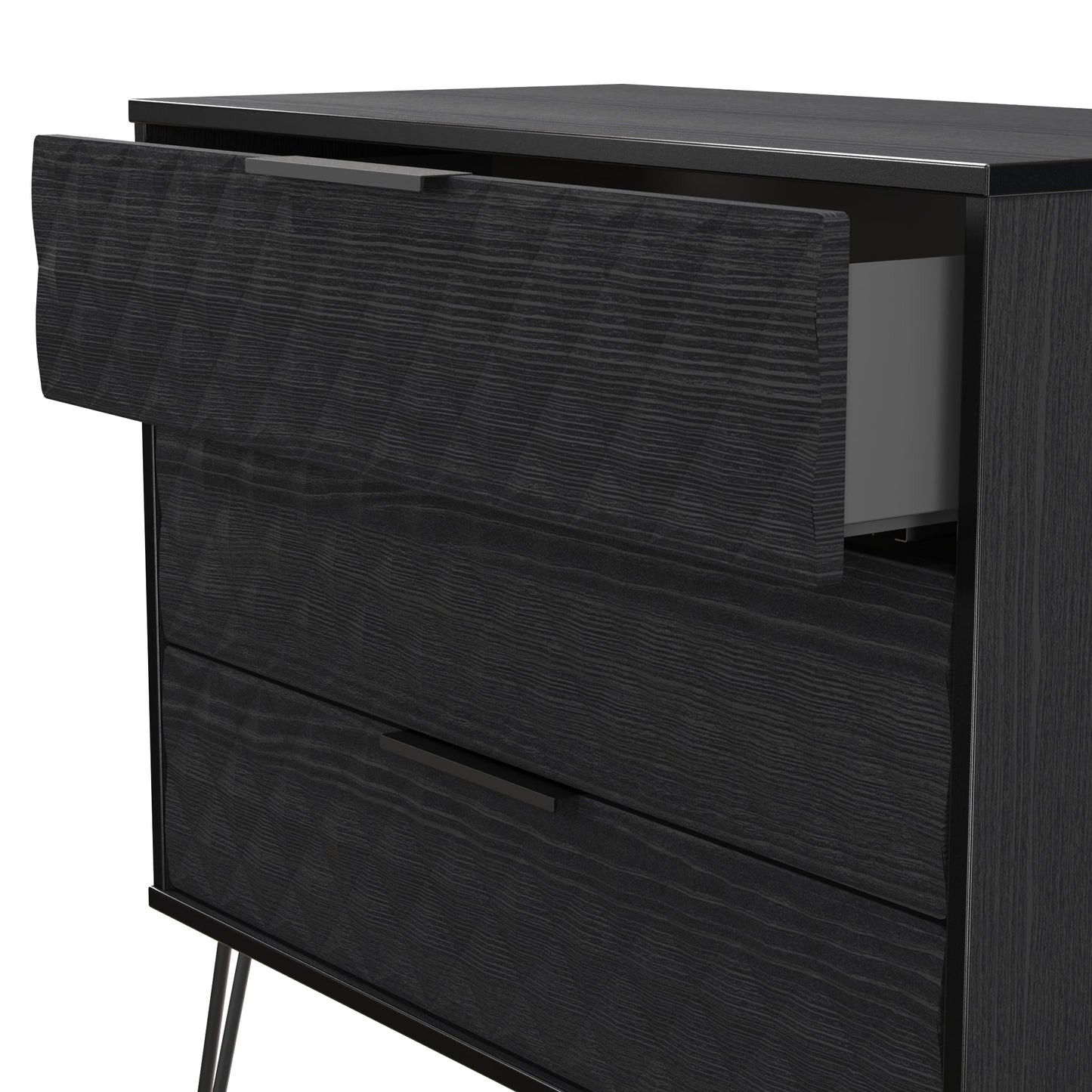 Harlequin Chest of Drawers Black 3 Drawers 77cm