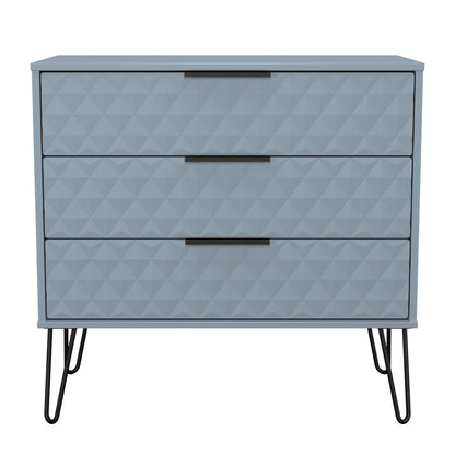 Harlequin Chest of Drawers Light Blue 3 Drawers 77cm