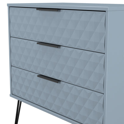 Harlequin Chest of Drawers Light Blue 3 Drawers 77cm