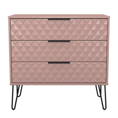 Harlequin Chest of Drawers Pink 3 Drawers 77cm
