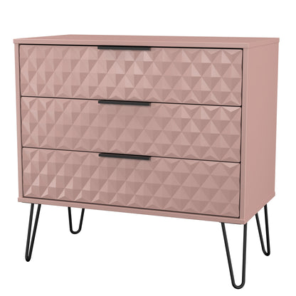 Harlequin Chest of Drawers Pink 3 Drawers 77cm