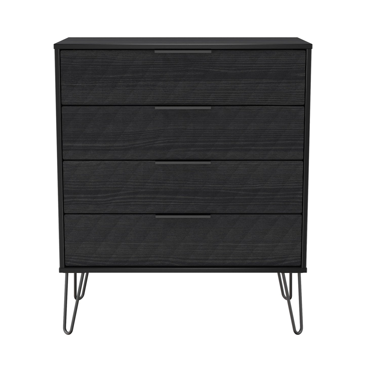 Harlequin Chest of Drawers Black 4 Drawers 93cm