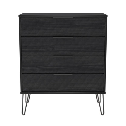 Harlequin Chest of Drawers Black 4 Drawers 93cm